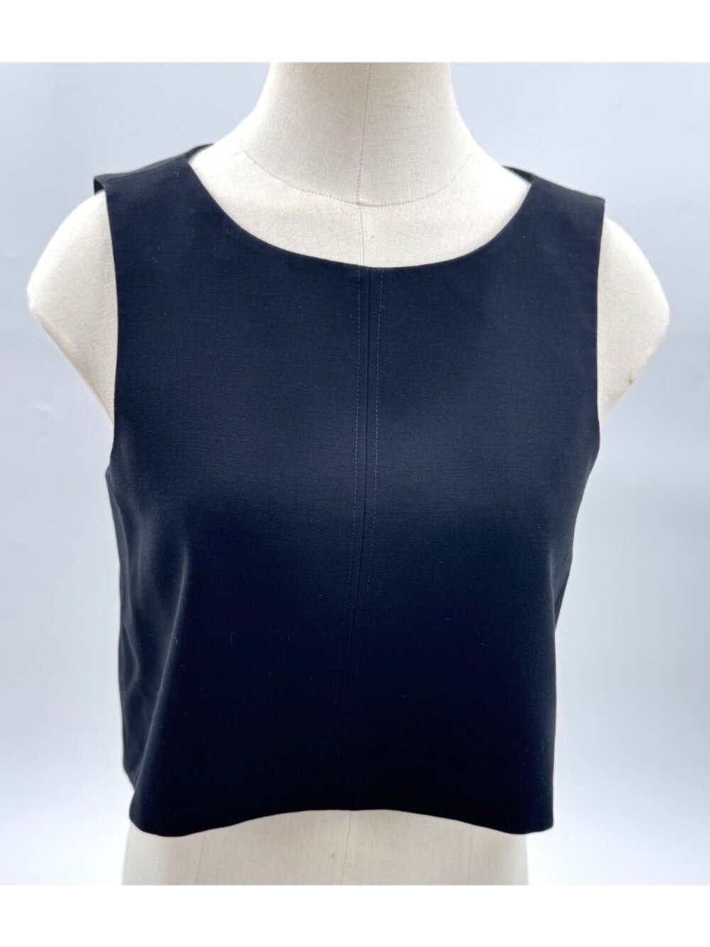 Black Halo Womens Black Sleeveless Crop Top Size 2 Viscose Blend